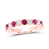1/2CTW-DIA NKE 1/2CTW-RD-RUBY NAT GEM ANNIVERSARY BAND